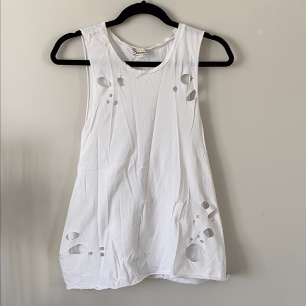 Hyssop White Muscle Tank